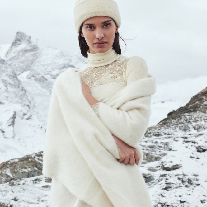 Hovedbilde Calida Silky Wool Glam Høyhalset Genser Offwhite