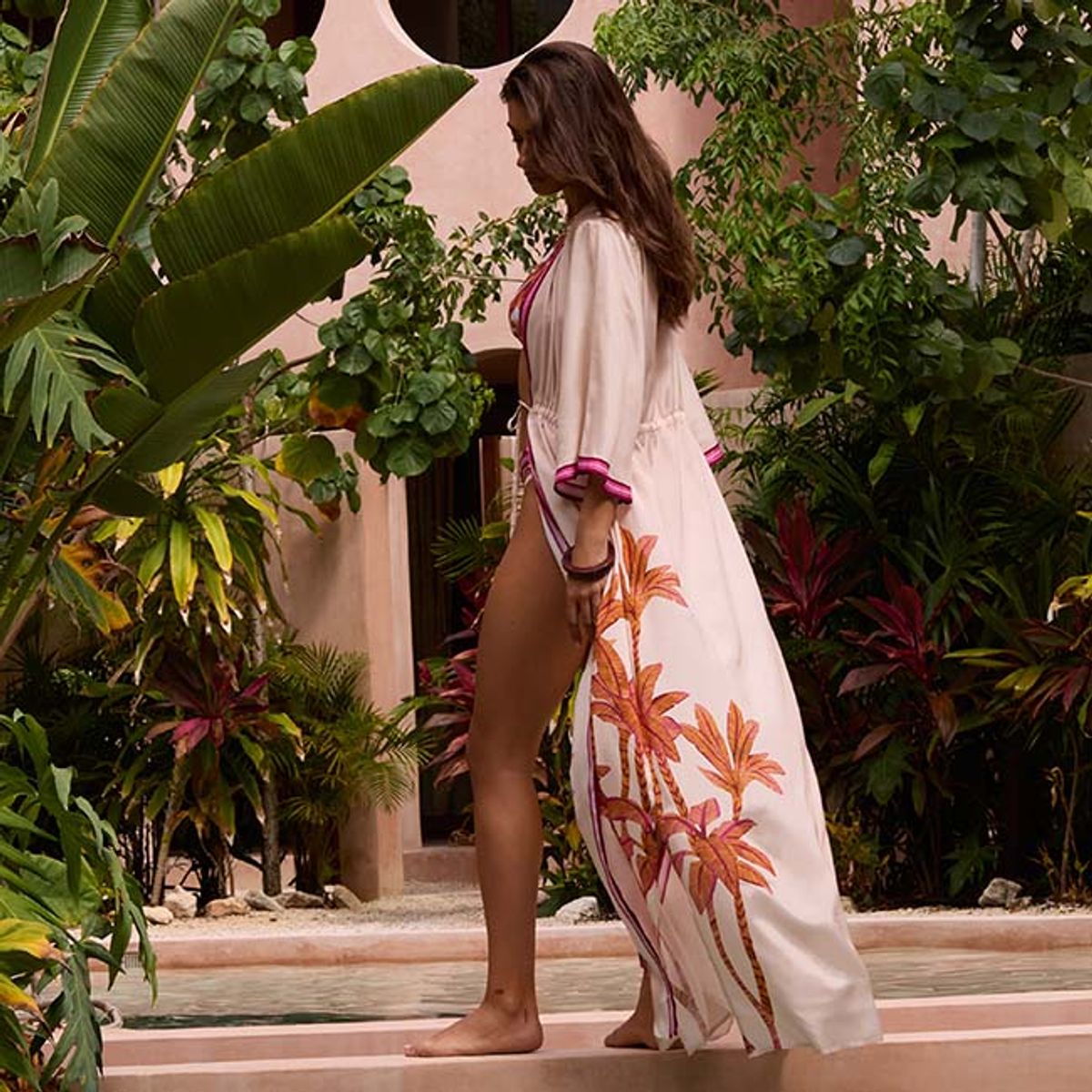 Cyell Palms & Patterns Kimono Kjole